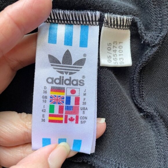 🛑 Vintage Adidas Black White Logo Zip-up Track Jacket - Small - Picture 6 of 10